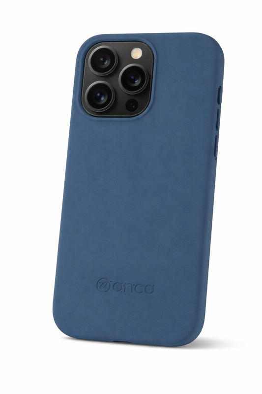anco Liquid Silicone Case iPhone 15 Pro – Silikonhülle Schwarz & Dunkelblau