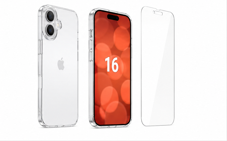 iPhone 16 Panzerglas + Hülle Set – DISPLEX Real Glass + Case 10H Displayschutz
