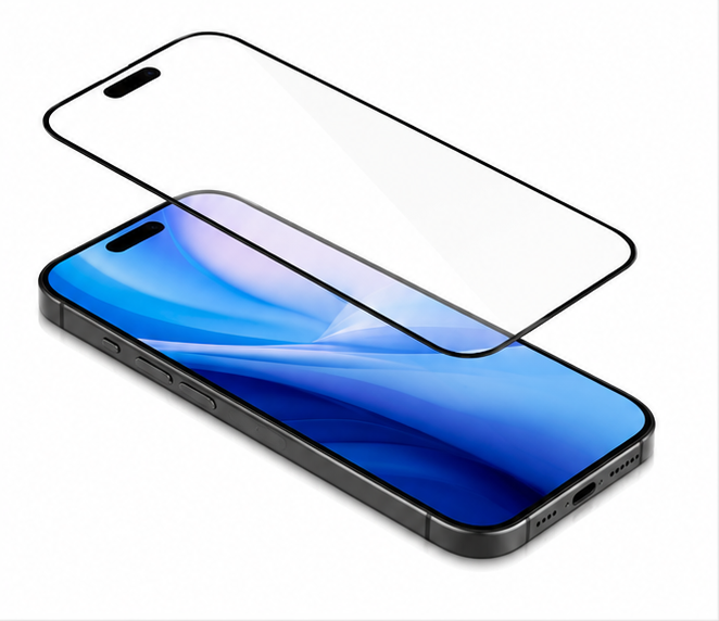 iPhone 17 / 16 Pro Panzerglas mit Montagerahmen – 4smarts Second Glass