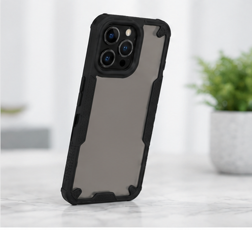 Apple iPhone 16 Pro Max Hülle Schwarz Matt – anco Protect Case Stoßfest Backcover
