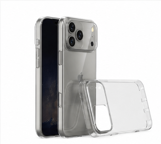 OKKES AIR TPU Hülle für Apple iPhone 17 Pro Max Transparent – Dünne Handyhülle Clear Case