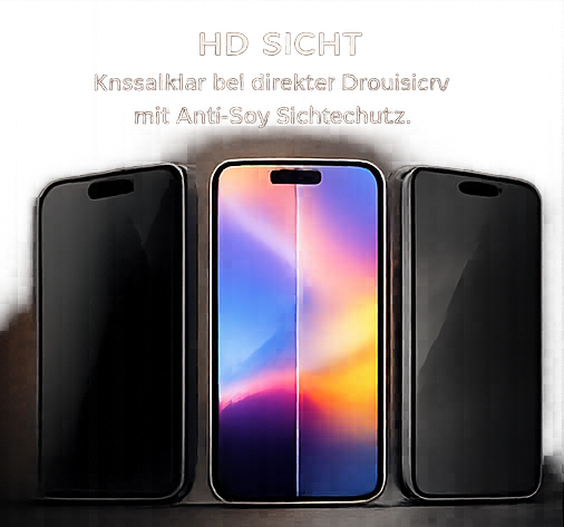 anco Privacy Panzerglas für Apple iPhone 17 Pro Max & iPhone 16 Pro Max – Anti-Spy 9H