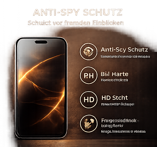 anco Privacy Panzerglas für Apple iPhone 17 Pro Max & iPhone 16 Pro Max – Anti-Spy 9H