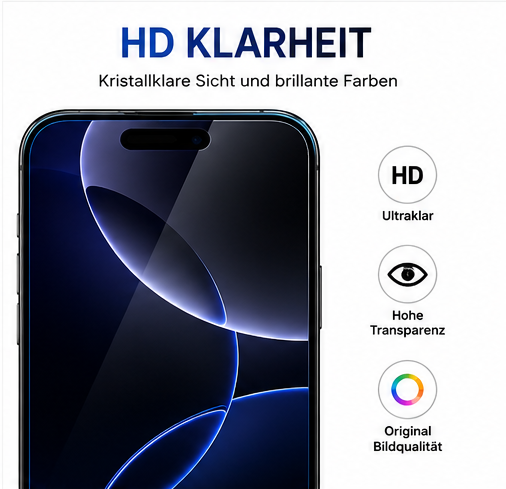 anco Hybrid Glass Panzerglas für Apple iPhone 16 Pro Max / 17 Pro Max / 18 Pro Max – 8H Displayschutz, ultradünn 0,19 mm