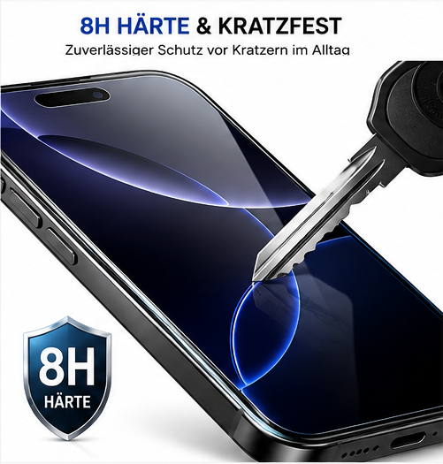 anco Hybrid Glass Panzerglas für Apple iPhone 16 Pro Max / 17 Pro Max / 18 Pro Max – 8H Displayschutz, ultradünn 0,19 mm