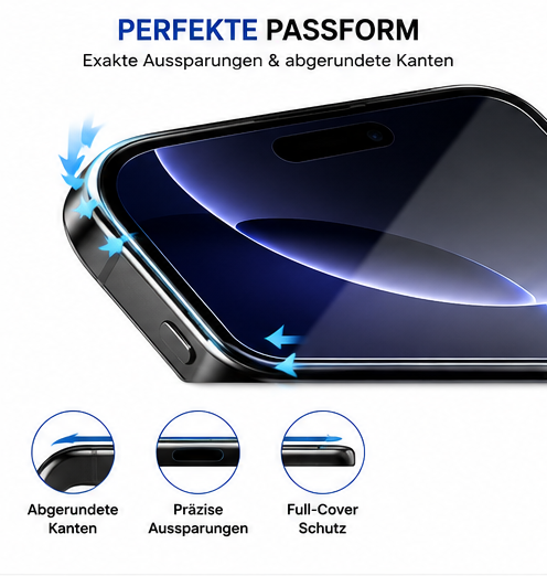 anco Hybrid Glass Panzerglas für Apple iPhone 16 Pro Max / 17 Pro Max / 18 Pro Max – 8H Displayschutz, ultradünn 0,19 mm