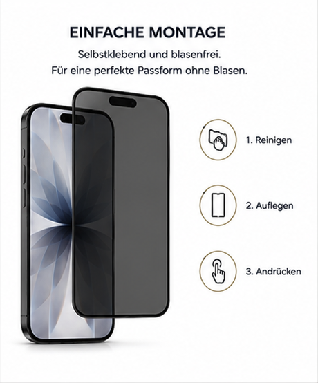 anco Anti-Spy Panzerglas für Apple iPhone 17 Pro, iPhone 17 & iPhone 16 Pro – Privacy Schutzglas 9H