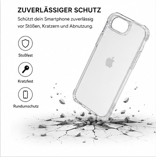 anco Protect Case für Apple iPhone 16e / 17e – Transparente Handyhülle TPU Stoßschutz Clear Case