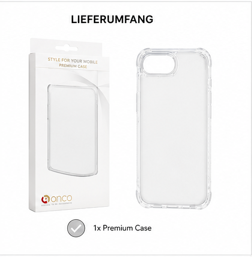anco Protect Case für Apple iPhone 16e / 17e – Transparente Handyhülle TPU Stoßschutz Clear Case