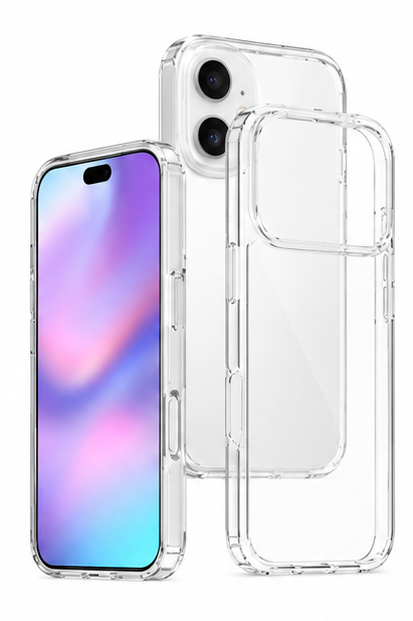 okkes® JUMP PLUS Hülle für Apple iPhone 17 Pro Transparent Stoßschutz Case Clear Cover