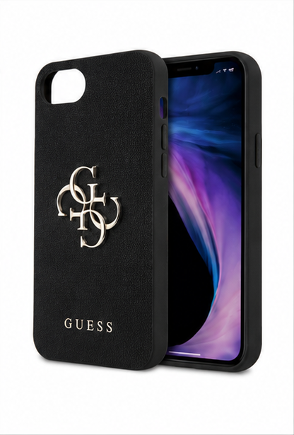 Guess 4G Logo Handyhülle für Apple iPhone 17e / 16e Schwarz – Premium Schutzcase