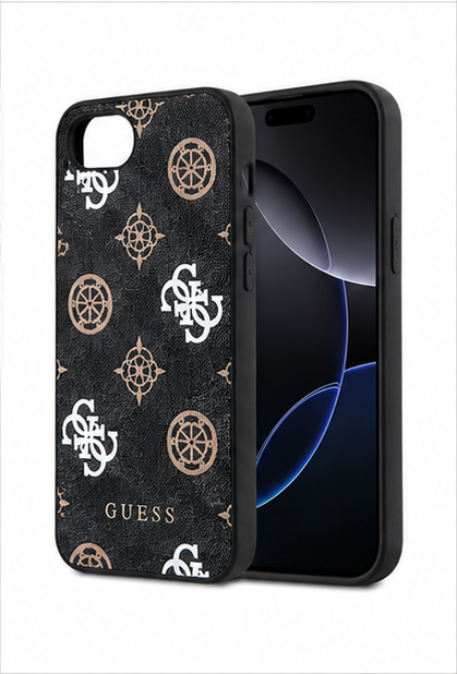 Guess 4G Peony MagSafe Hülle für Apple iPhone 16e / 17e – Schutzhülle Braun