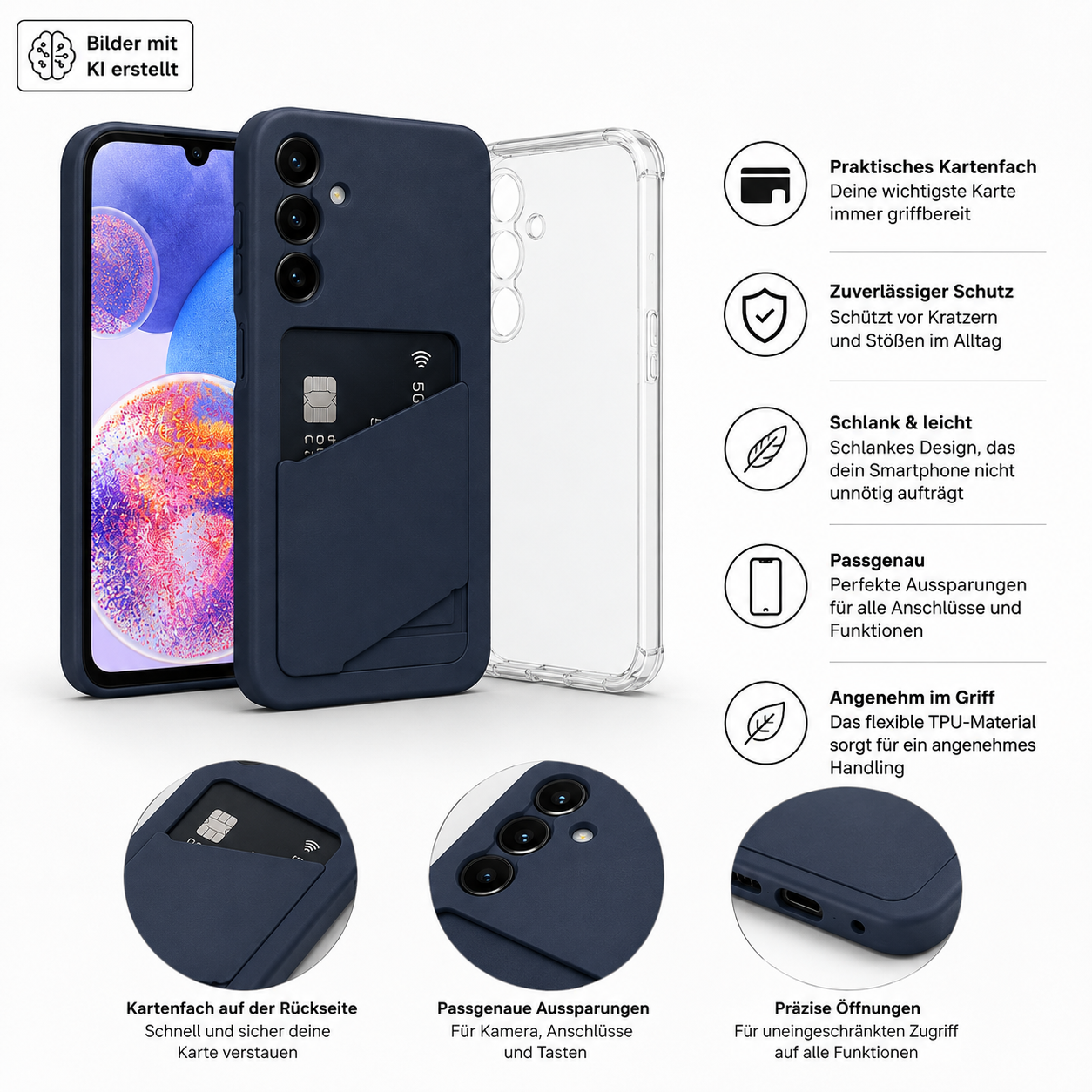 Samsung Card Slot Cover Galaxy A25 5G – Kartenfach Blue Black