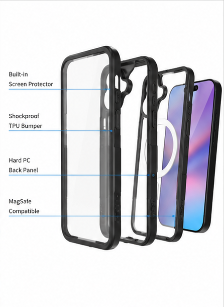iPhone 17 Wasserdichte Hülle MagSafe – 4smarts Stark IP68 Outdoor Handyhülle mit Displayschutz