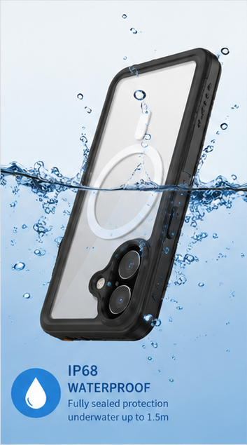 iPhone 17 Wasserdichte Hülle MagSafe – 4smarts Stark IP68 Outdoor Handyhülle mit Displayschutz