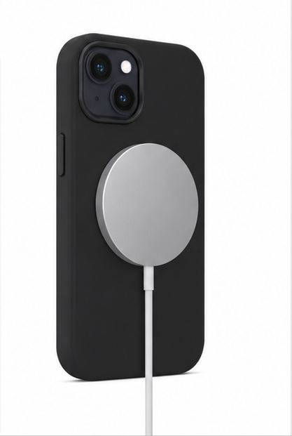 Apple iPhone 15 Silikon Handyhülle MagSafe – 4smarts Schutzcase Schwarz