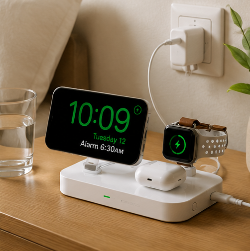 4smarts Qi2 Ladestation Trident 3in1 MagSafe Ladegerät für Apple Watch & iPhone