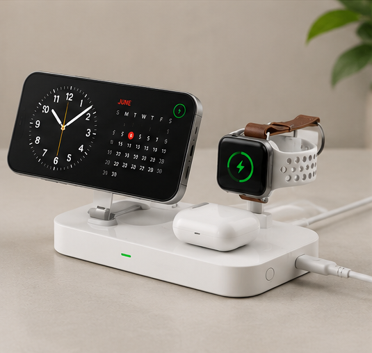4smarts Qi2 Ladestation Trident 3in1 MagSafe Ladegerät für Apple Watch & iPhone