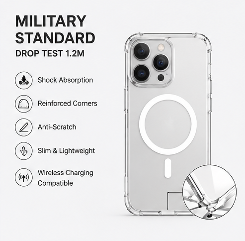 4smarts Hybrid Case Ibiza MagSafe Hülle für Apple iPhone 17 Pro Max Transparent Stoßfest