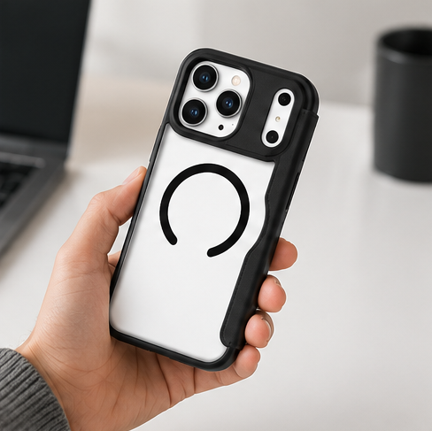 iPhone 17 Pro Max Flipcase MagSafe & Qi2 – 4smarts Urban Pro Wallet Hülle Schwarz