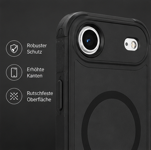 4smarts Defend Case für Apple iPhone Air – MagSafe Handyhülle mit Fallschutz Schwarz