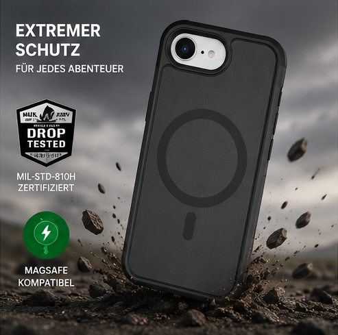 4smarts Defend Case MagSafe für iPhone 17e / iPhone 16e – Robuste Schutzhülle Schwarz