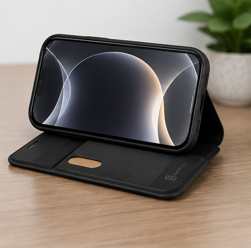 Cellularline Book Case Daily MAG für Apple iPhone 17 Schwarz – MagSafe Handyhülle Klapphülle Wallet Case