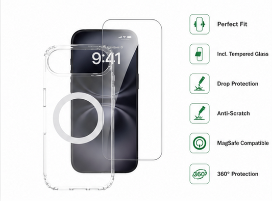 4smarts 360° Premium Protection Set für Apple iPhone Air – MagSafe Hülle & Panzerglas 9H