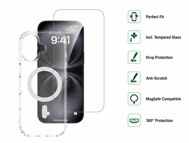 4smarts 360° Premium Protection Set für Apple iPhone 17 – MagSafe Hülle & Panzerglas