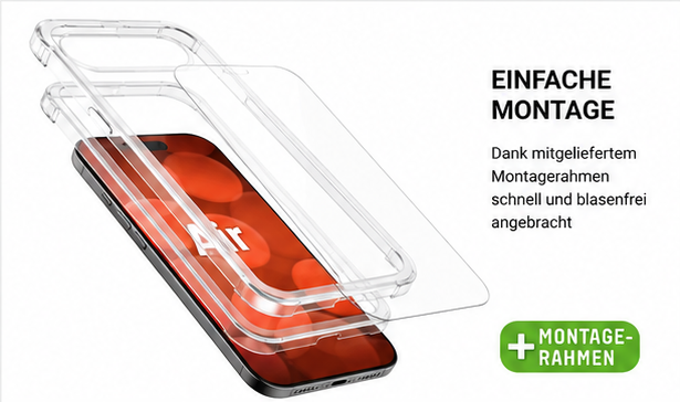 DISPLEX Real Glass + Case für Apple iPhone Air – 10H Panzerglas & transparente Schutzhülle