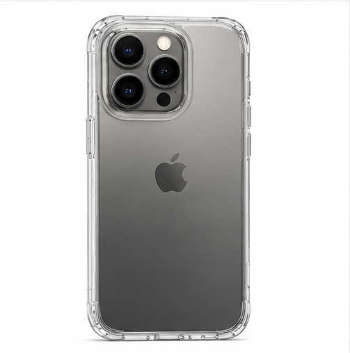 okkes® JUMP PLUS Hülle für Apple iPhone 15 Pro – Transparente Handyhülle mit Stoßschutz Clear Case