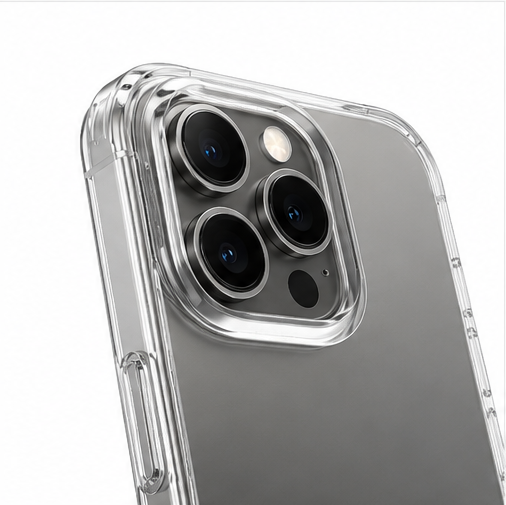 okkes® JUMP PLUS Hülle für Apple iPhone 15 Pro – Transparente Handyhülle mit Stoßschutz Clear Case