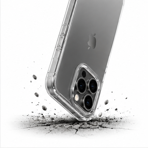 okkes® JUMP PLUS Hülle für Apple iPhone 15 Pro – Transparente Handyhülle mit Stoßschutz Clear Case