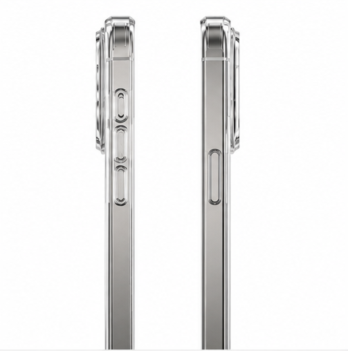 okkes® JUMP PLUS Hülle für Apple iPhone 15 Pro – Transparente Handyhülle mit Stoßschutz Clear Case