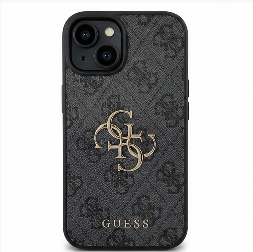 Guess PU 4G Metal Logo Handyhülle für Apple iPhone 13, 14 & 15 – Premium Schutzhülle