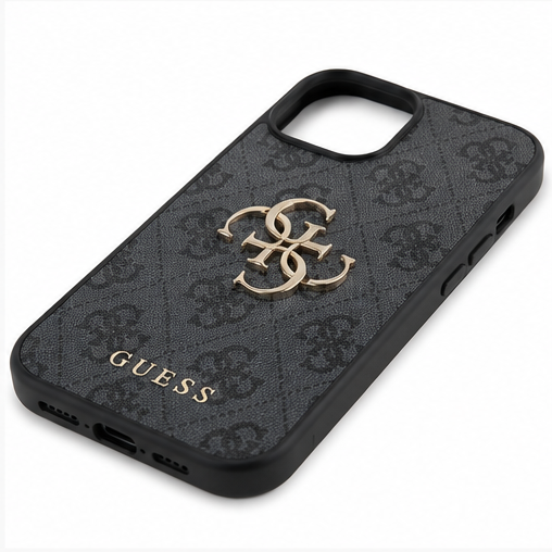 Guess PU 4G Metal Logo Handyhülle für Apple iPhone 13, 14 & 15 – Premium Schutzhülle