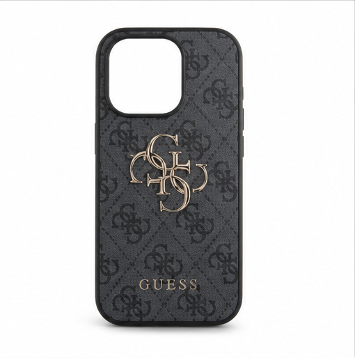Guess 4G Metal Logo Handyhülle für Apple iPhone 15 Pro – Premium Schutzhülle PU Backcover