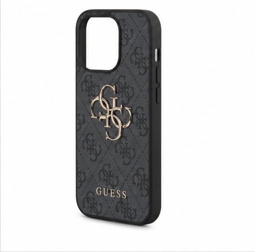 Guess 4G Metal Logo Handyhülle für Apple iPhone 15 Pro – Premium Schutzhülle PU Backcover