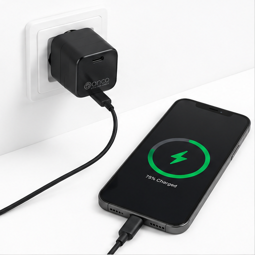 anco Mini USB-C Ladegerät 20W Power Delivery Schnellladegerät für iPhone Samsung