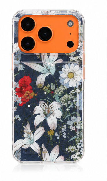 iPhone 17 Pro Blumen Hülle – anco Flower Case TPU Schutzhülle Blau
