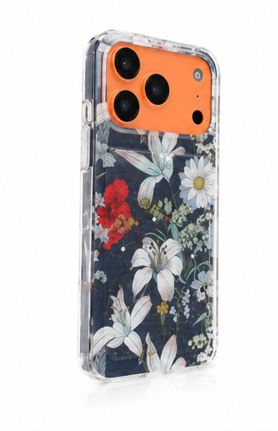 iPhone 17 Pro Blumen Hülle – anco Flower Case TPU Schutzhülle Blau
