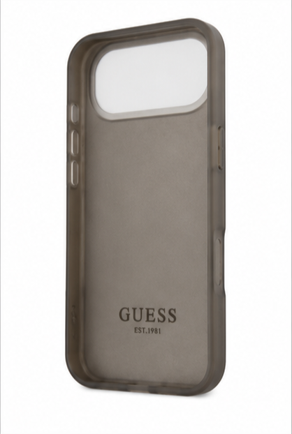 Guess 4G Silicone Script Big Metal Logo Hülle für Apple iPhone Air – Premium Silikon Case Braun