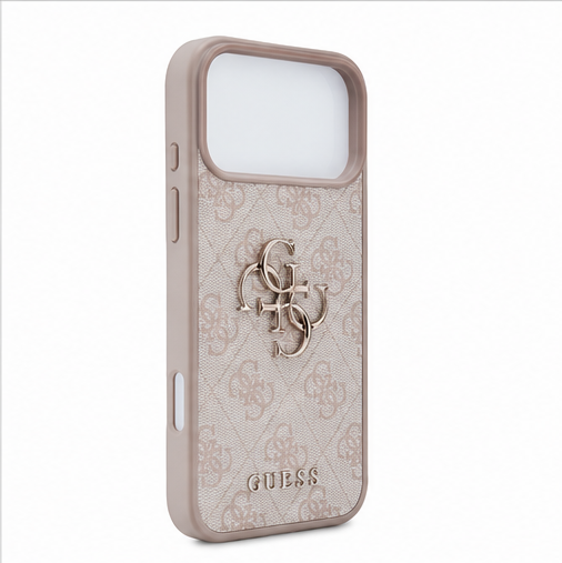 Guess PU 4G Metal Logo Hülle für Apple iPhone 17 Pro Max – Premium Handyhülle Schwarz