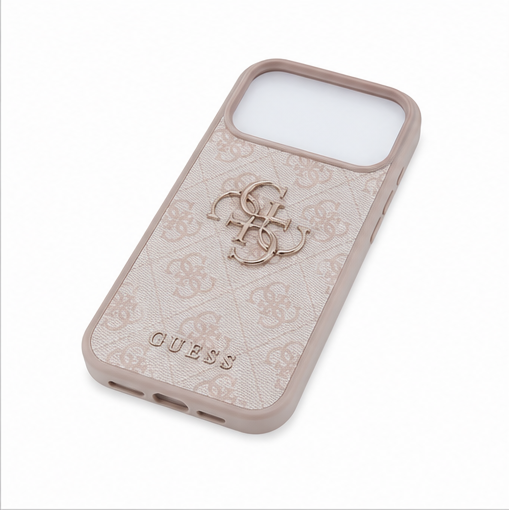 Guess PU 4G Metal Logo Hülle für Apple iPhone 17 Pro Max – Premium Handyhülle Schwarz