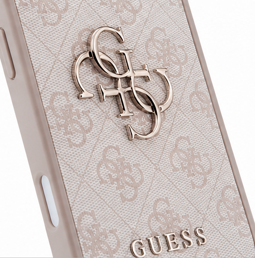 Guess PU 4G Metal Logo Hülle für Apple iPhone 17 Pro Max – Premium Handyhülle Schwarz