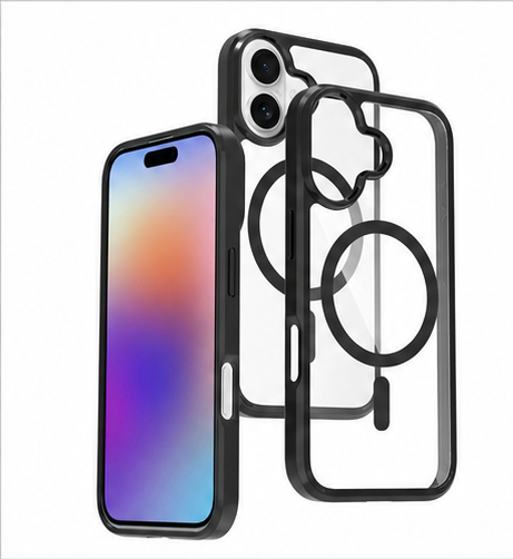 okkes® MagSafe Hülle für Apple iPhone 17 – Magnet Case, Slim Cover, Schwarz