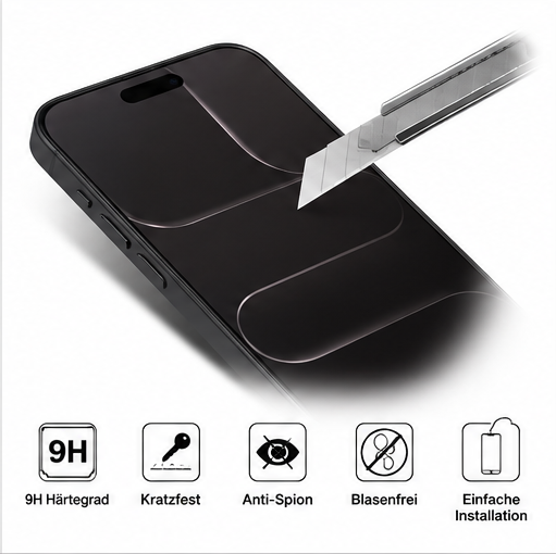 anco Anti-Spy Panzerglas für Apple iPhone Air Displayschutz Schutzglas Privacy 9H