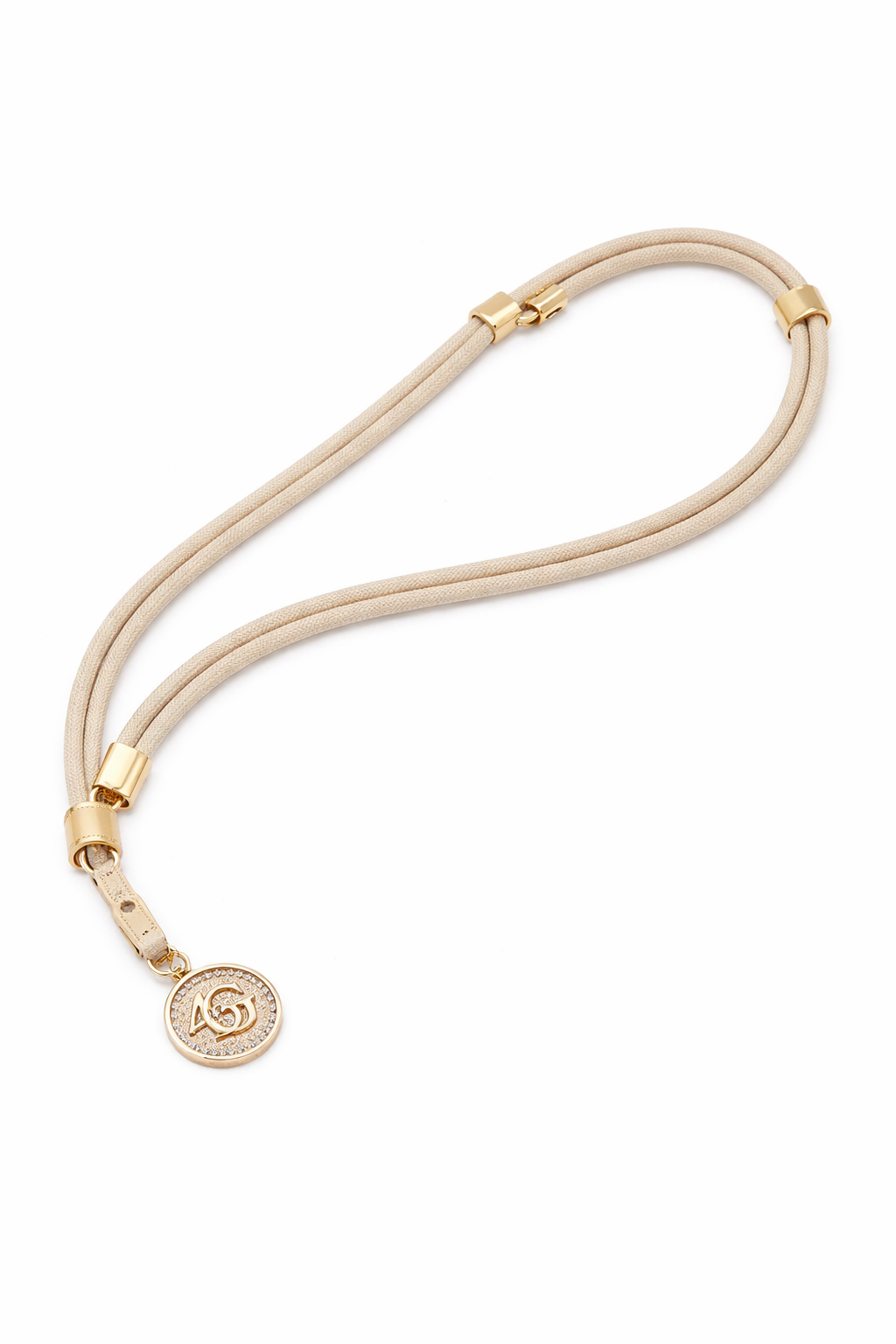 Guess Cord Crossbody Strap 4G Charm | Handy Umhängeband Beige, Schwarz & Lila