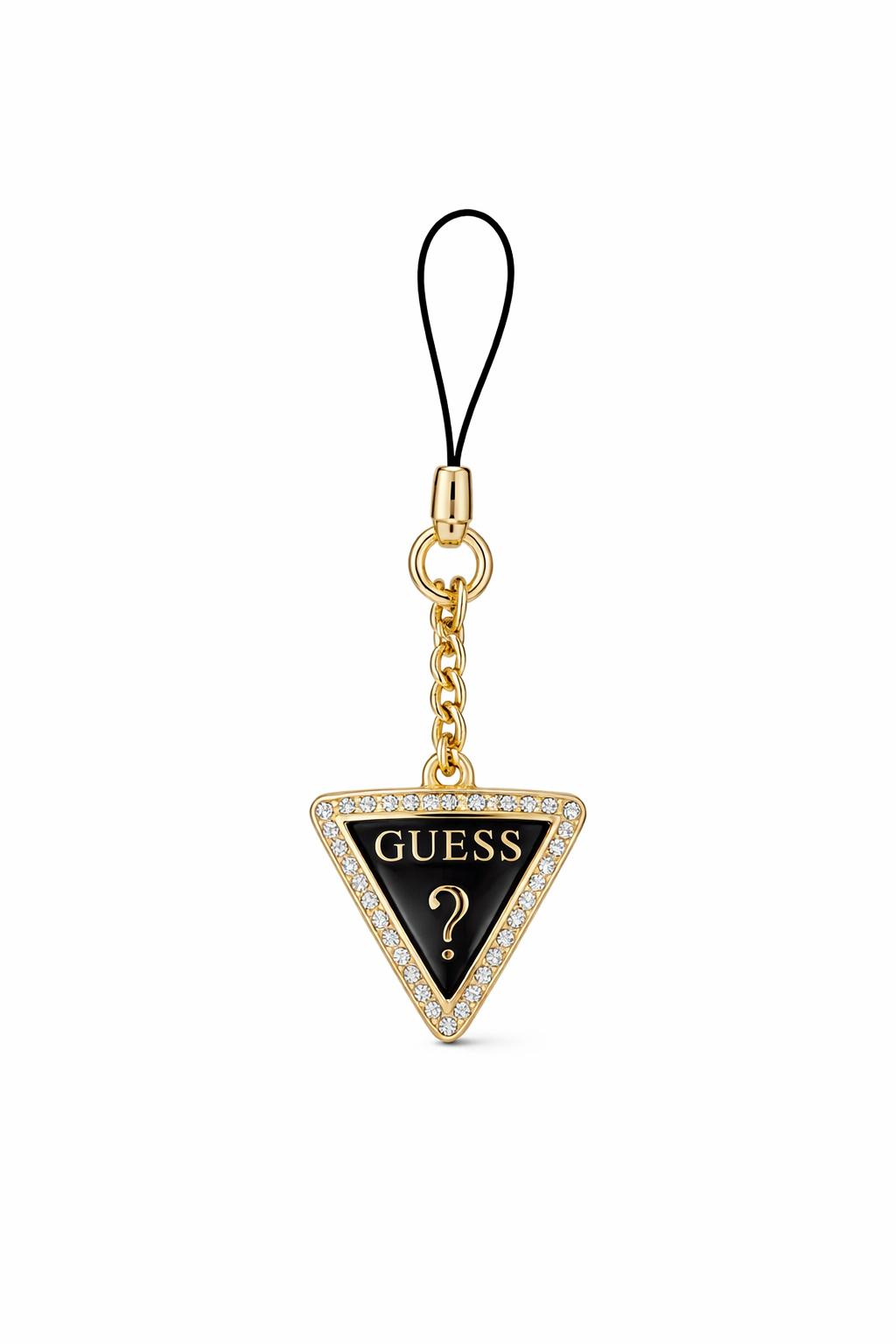 Guess Triangle Diamond Metal Charm mit Strass – Gold/Silber