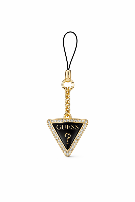 Guess Triangle Charm mit Strass | Metall Anhänger für Handy & Schlüssel